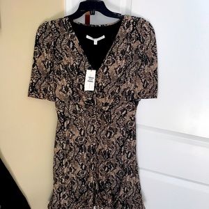 Veronica Beard Ried Snake Ruffle Hem silk size 8